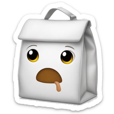 White lunch bag sticker