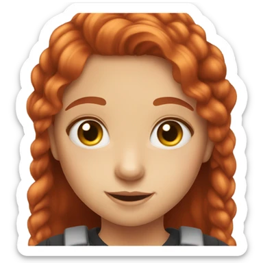 Cute red haired girl with hazel eyes sticker