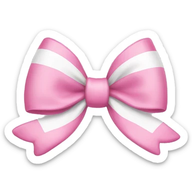 a pink and white bow sticker