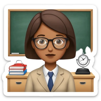 exhausted teacher in a bustling classroom sticker