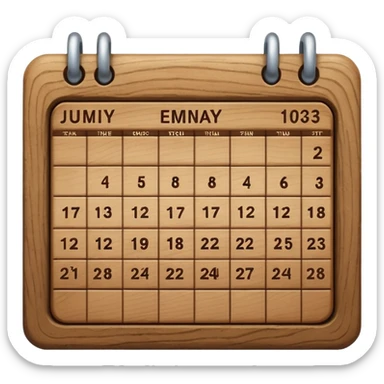 calendar wood sticker