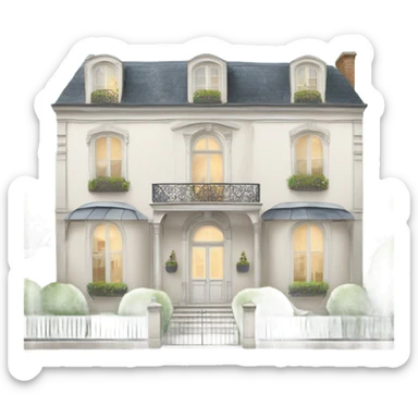 medium white georgian style Parisian chic house sticker