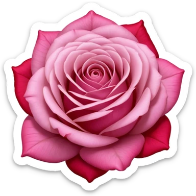 Still life realistic Colorshifting pale pink to mauve to red head of rose sticker