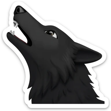 black wolf howling just head sticker