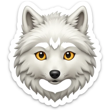 White wolf emoji sticker
