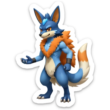 Lucario-Lombax-hybrid (Full body) sticker