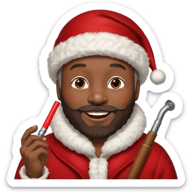 Black Santa smoking sticker