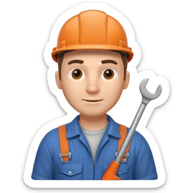 mechanic man portrait, head and shoulders only, wearing work overalls, holding a wrench, slight grease marks on face, confident friendly expression, garage workshop vibe, 3D cartoon style, mobile game icon style, clean background, no text, no watermark
  sticker