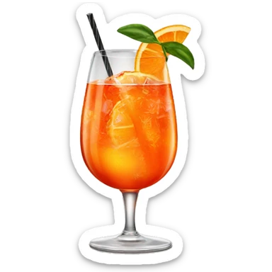 aperol spritz cocktail in stemmed glass sticker