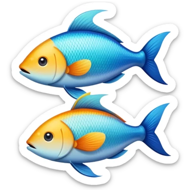 Fish with little fin and a normal fin sticker