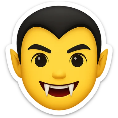 vampire emoji with fangs showing, no background sticker