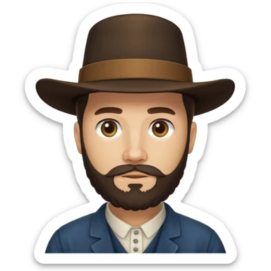 Amish man with beard. No facial hair above his mouth sticker