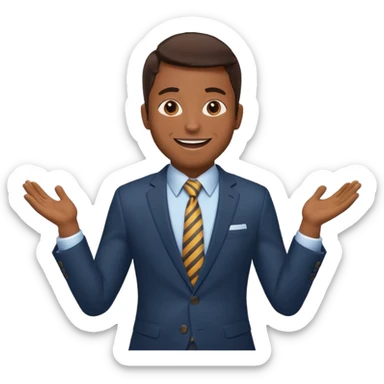 excited office boss sticker