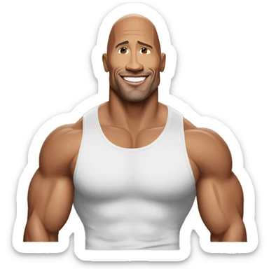 dwayne johnson in tanktop sticker