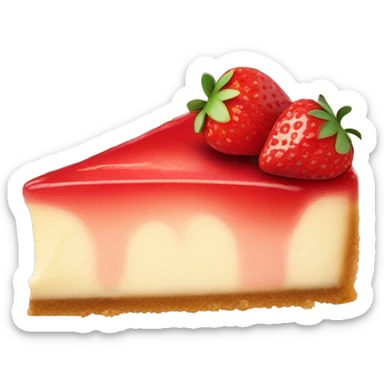 Piece of strawberry cheesecake  sticker