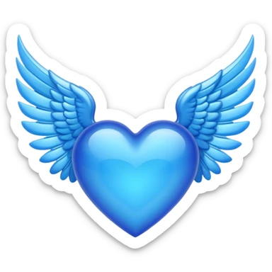 blue heart with wings emoji sticker