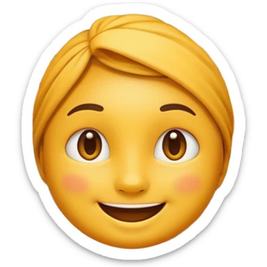 smiling face emoji in a cityscape with a canal sticker