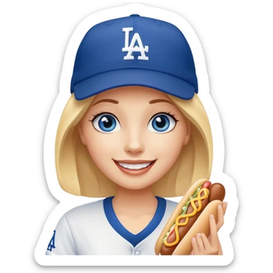 Blue eyed girl at dodgers game sticker