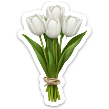 white tulip bouquet  sticker