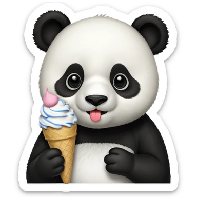 Panda eating ice cream sticker