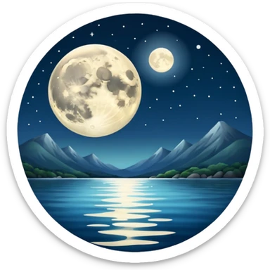 Full moon over water sticker
