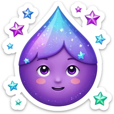 Glitter Purple and Cian hang loose sticker