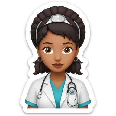 Black girl baddie nurse sticker