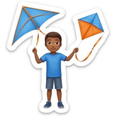 child with kite,Kite Flyers, big kite. sticker