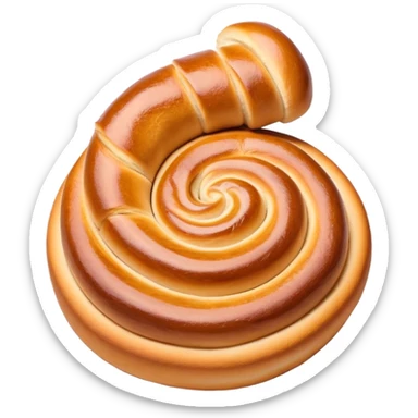 realistic franzbrötchen pastry, spiral shape, glossy cinnamon filling, golden brown sticker