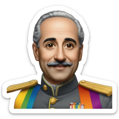 Hyperrealist francisco franco lgtbi rainbow sticker