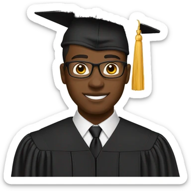 black man graduated sticker