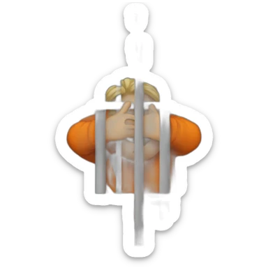 Letters “BA” behind jail bars sticker