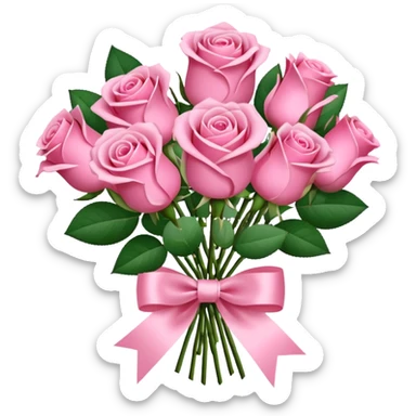 bouquet of pink roses beyaz paketli sticker