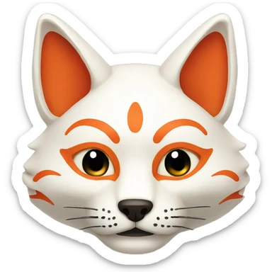japanese kitsune mask sticker