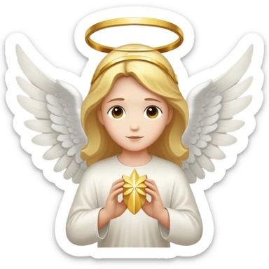 guardian angel with wings and halo from bible sticker