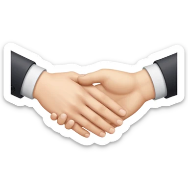 two white hands in a secret handshake sticker