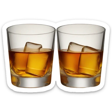 two glasses of whisky cheers sticker
