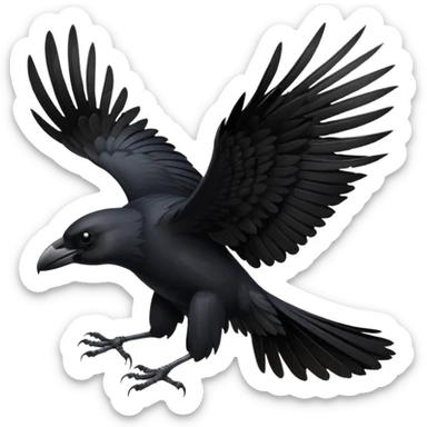a crow starting to take off sticker