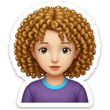 curly haired girl kid sticker