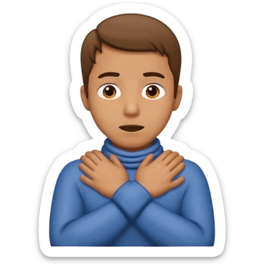 Man with hands gripped around neck crossed like he is choking sticker