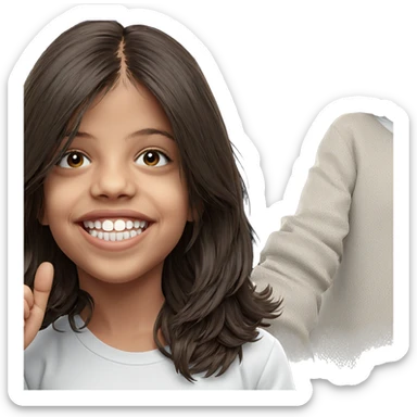 smiling girl with brown hair sticker