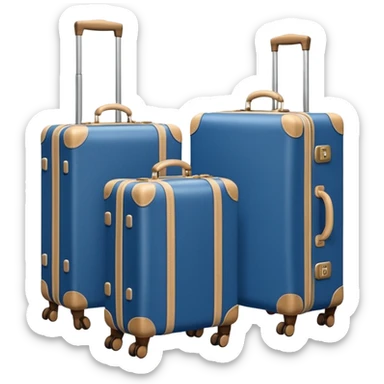blue and beige suitcases on wheels sticker