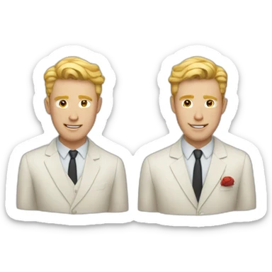 Two white guys in love  sticker