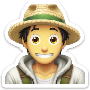 inoxtag with luffy hat sticker