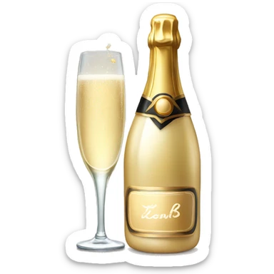 Champagne with a bow sticker