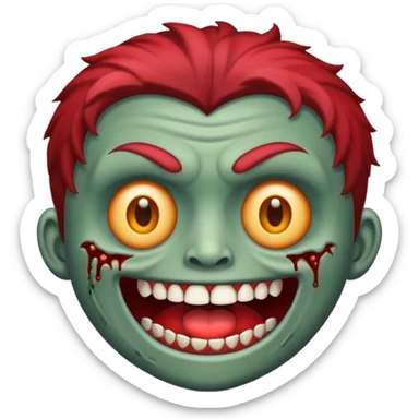 Faça um emoji de uma zumbi com o cabelo loiro escuro sticker