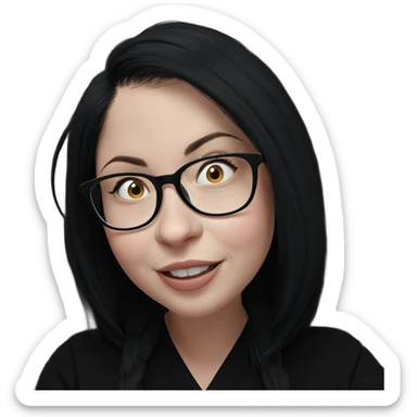 smiling girl with glasses sticker