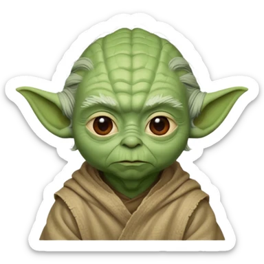 A yoda with 67 on top of it sticker
