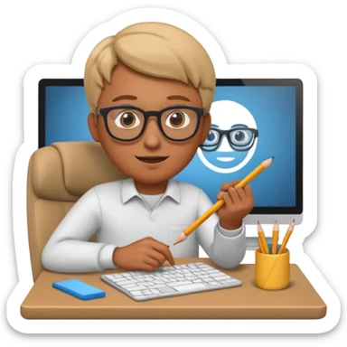 3D imoji of man who is graphics design sticker