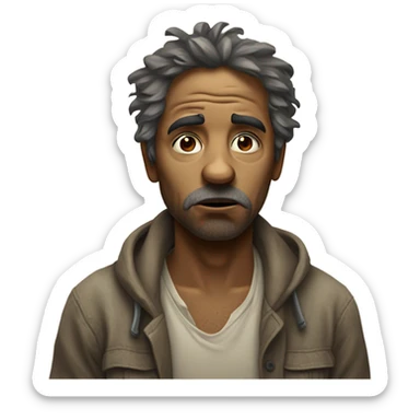 hungry homeless person sticker